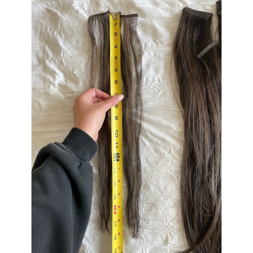 18” Dark Brown Tape In Hair Extensions 100% Remy Human Hair - Easy Hair Pro - Picture 7 of 10